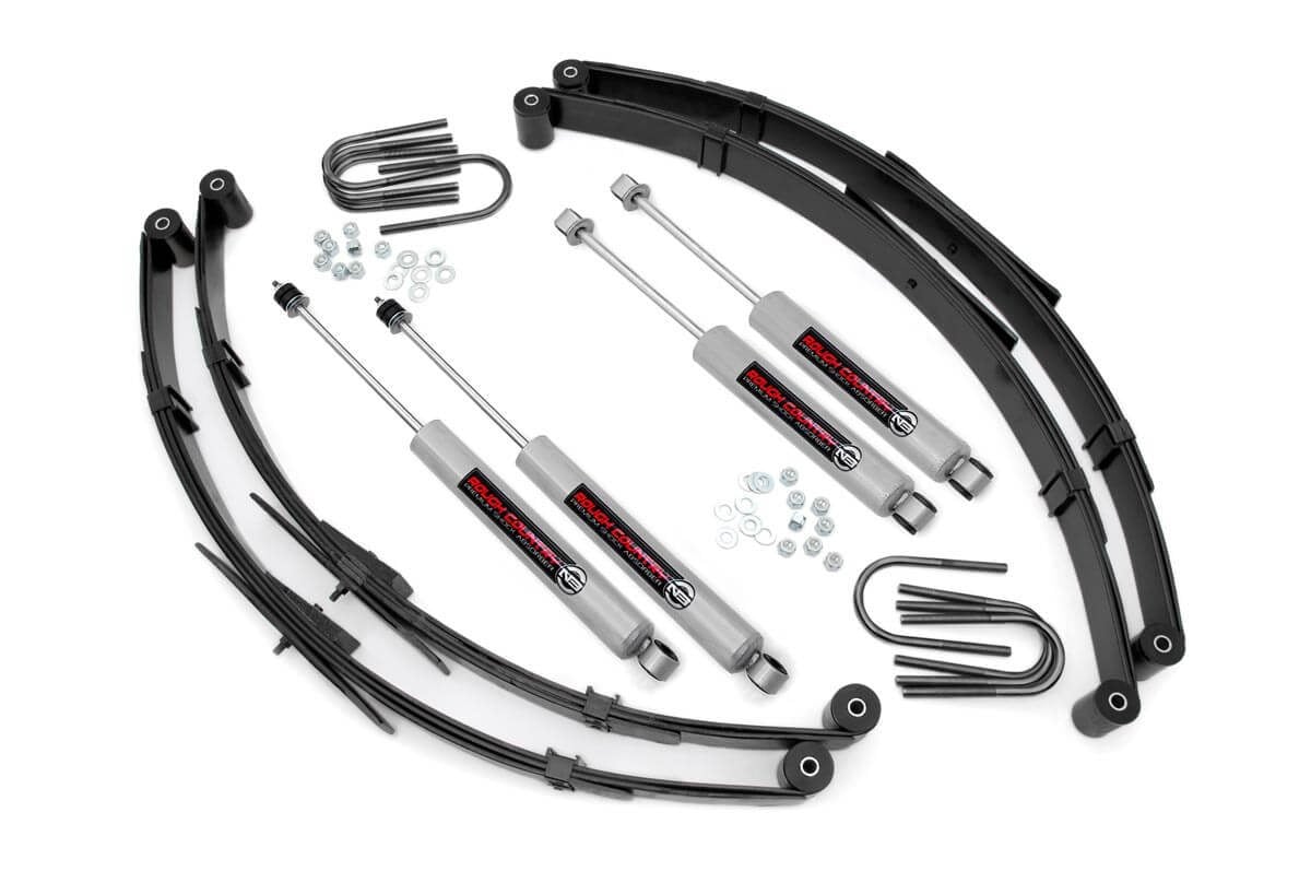 Jeep Wrangler Suspension Lift Kit - Front + Rear - Rough Country - 2.5 Inch, Rough Country, Premium N3 Shocks - '87-'95